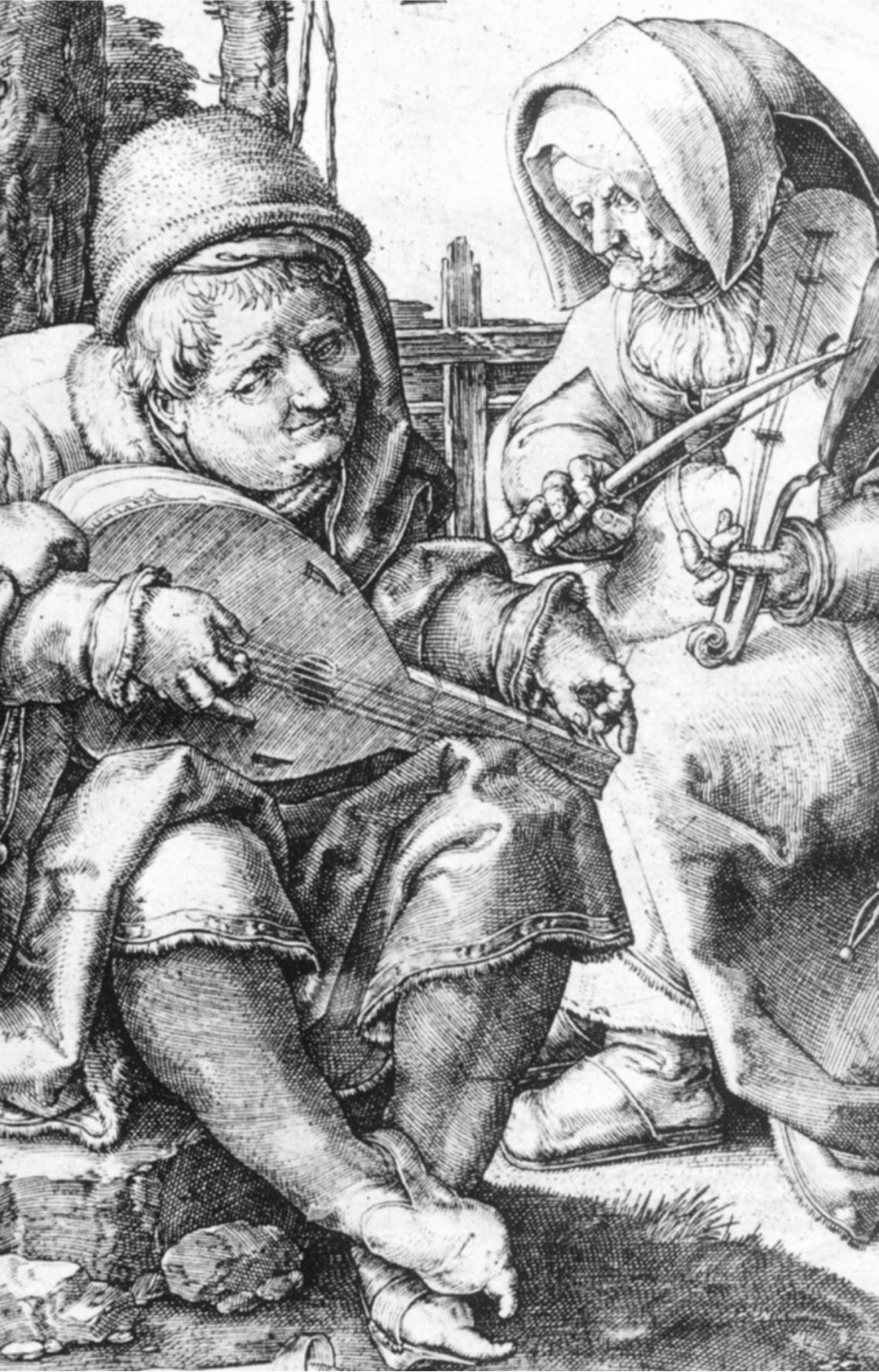 Lucas van Leyden, Geigende Bettlerin, 1524
